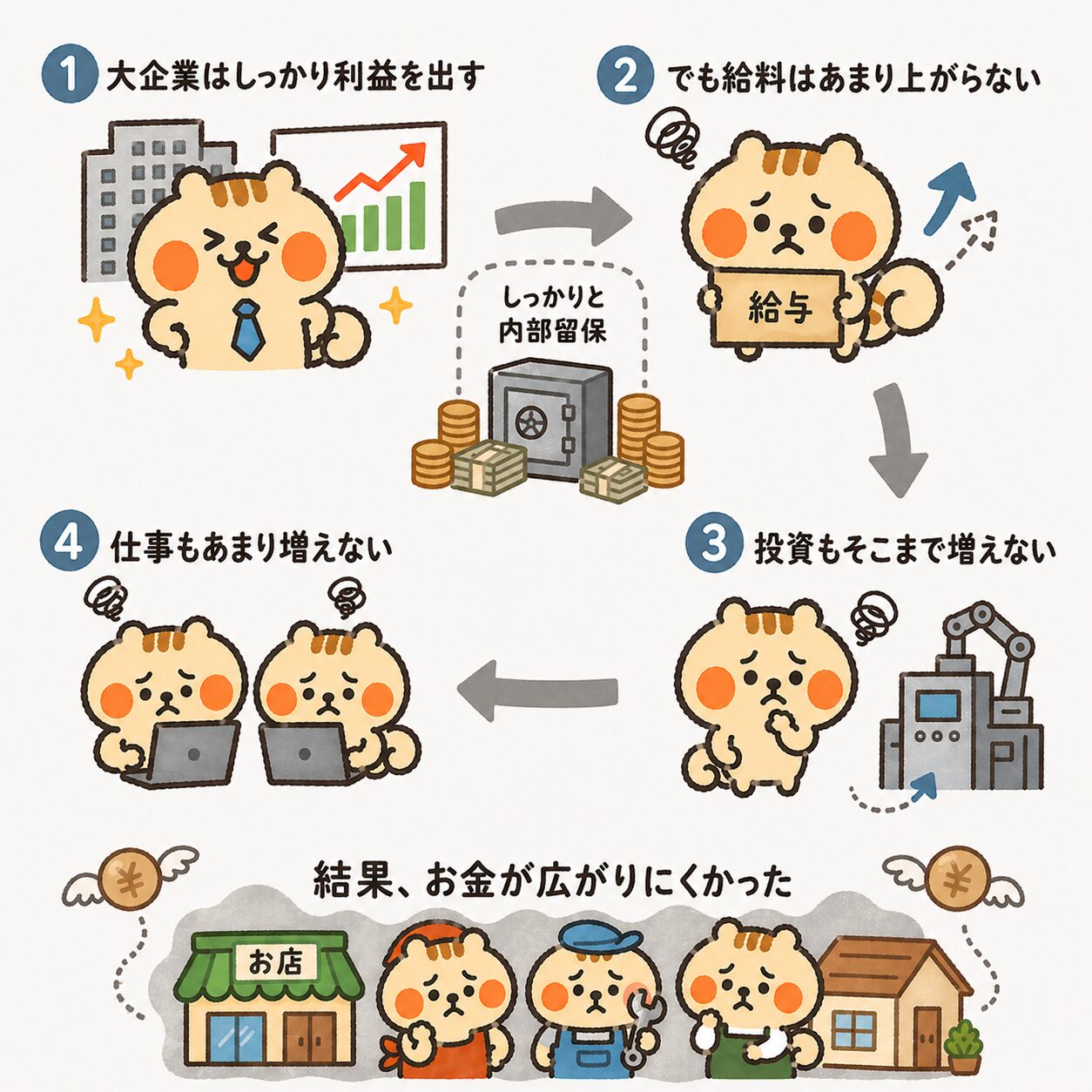 企業の内部留保による悪循環