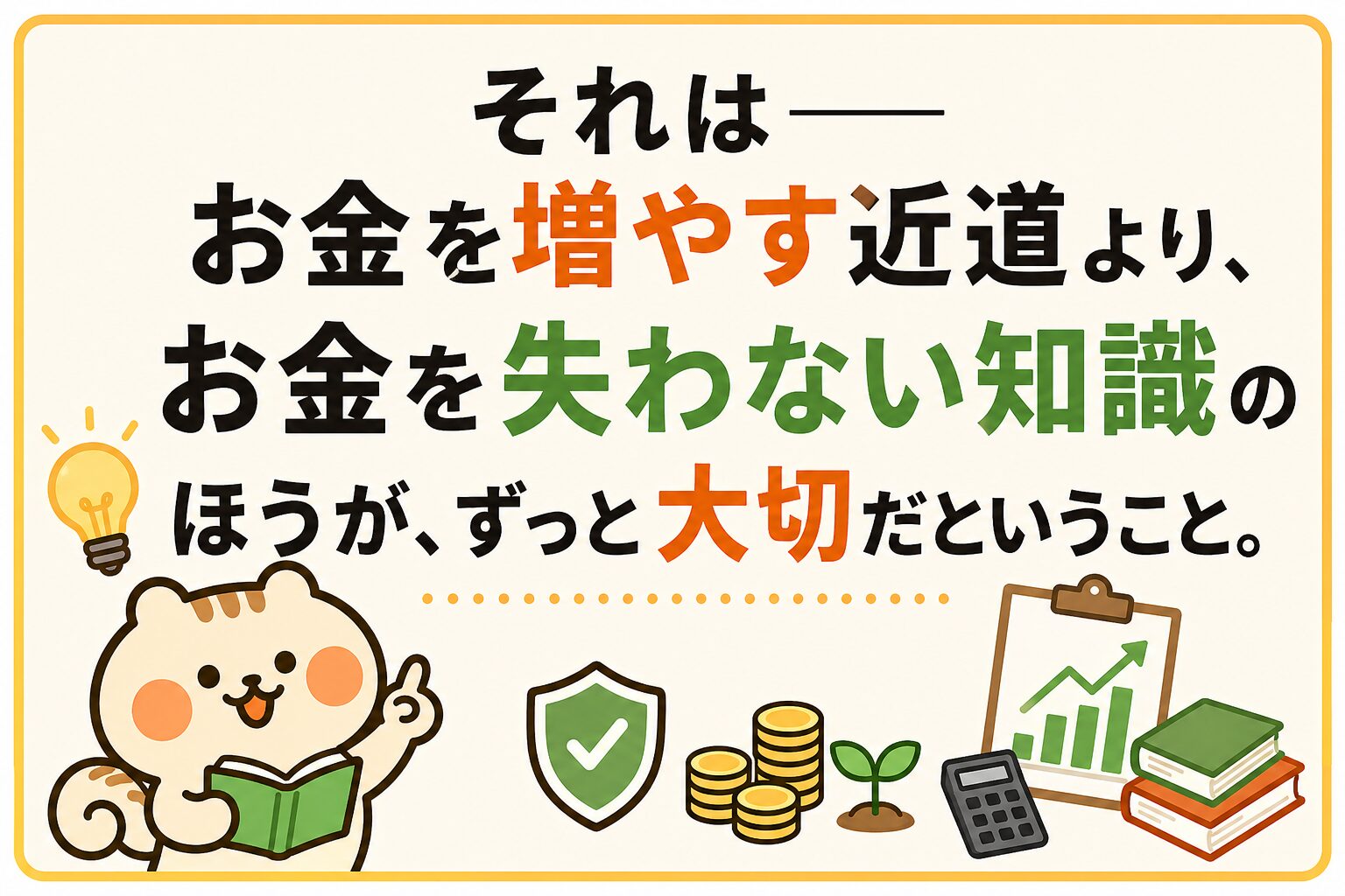 お金を失わない知識のほうが、ずっと大切