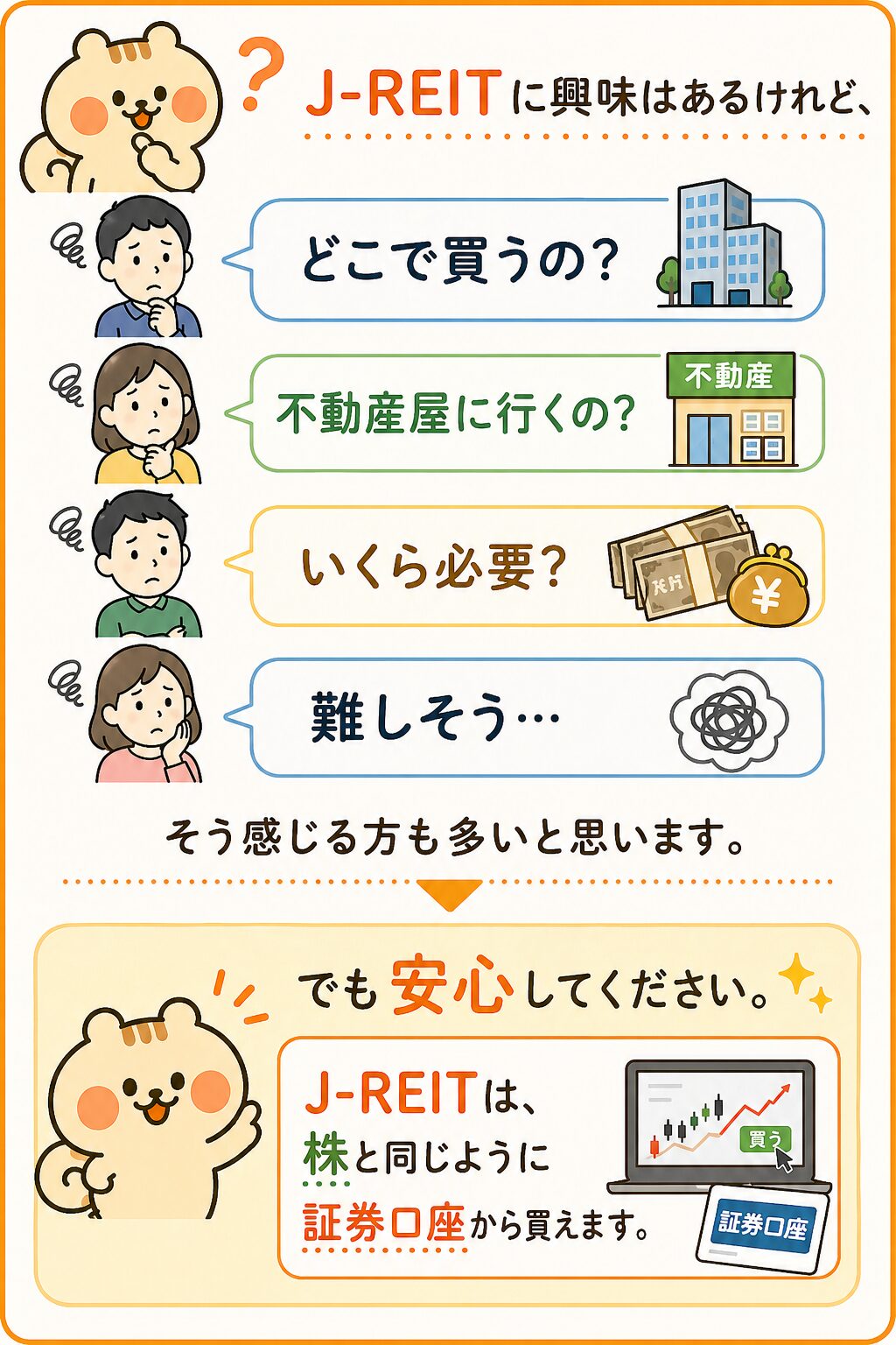 J-REITはどこで買えるの？証券口座から購入できます