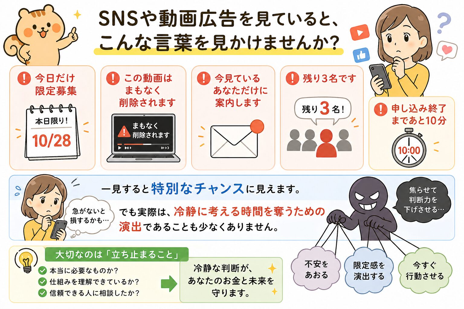 詐欺師が使う今すぐ決めさせる5つの手口