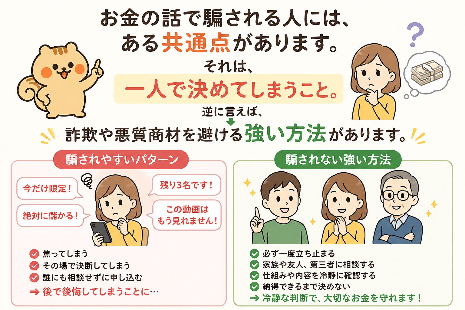 なぜ一人で決めると詐欺被害に遭いやすいのか
