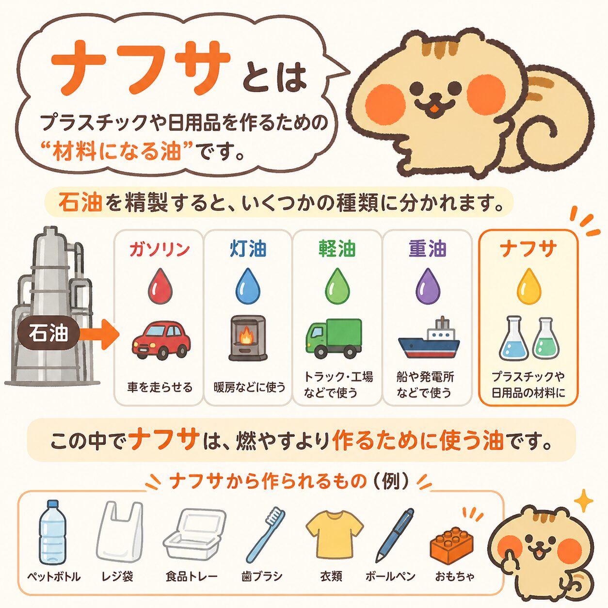 ナフサとは？石油を精製するといくつかの種類に分かれる
